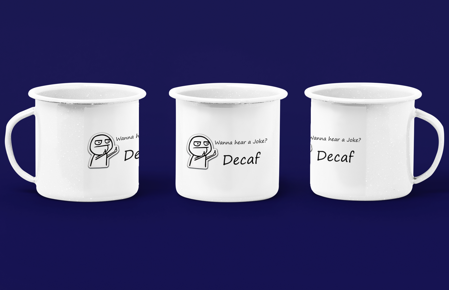 Emaille Tasse Decaf