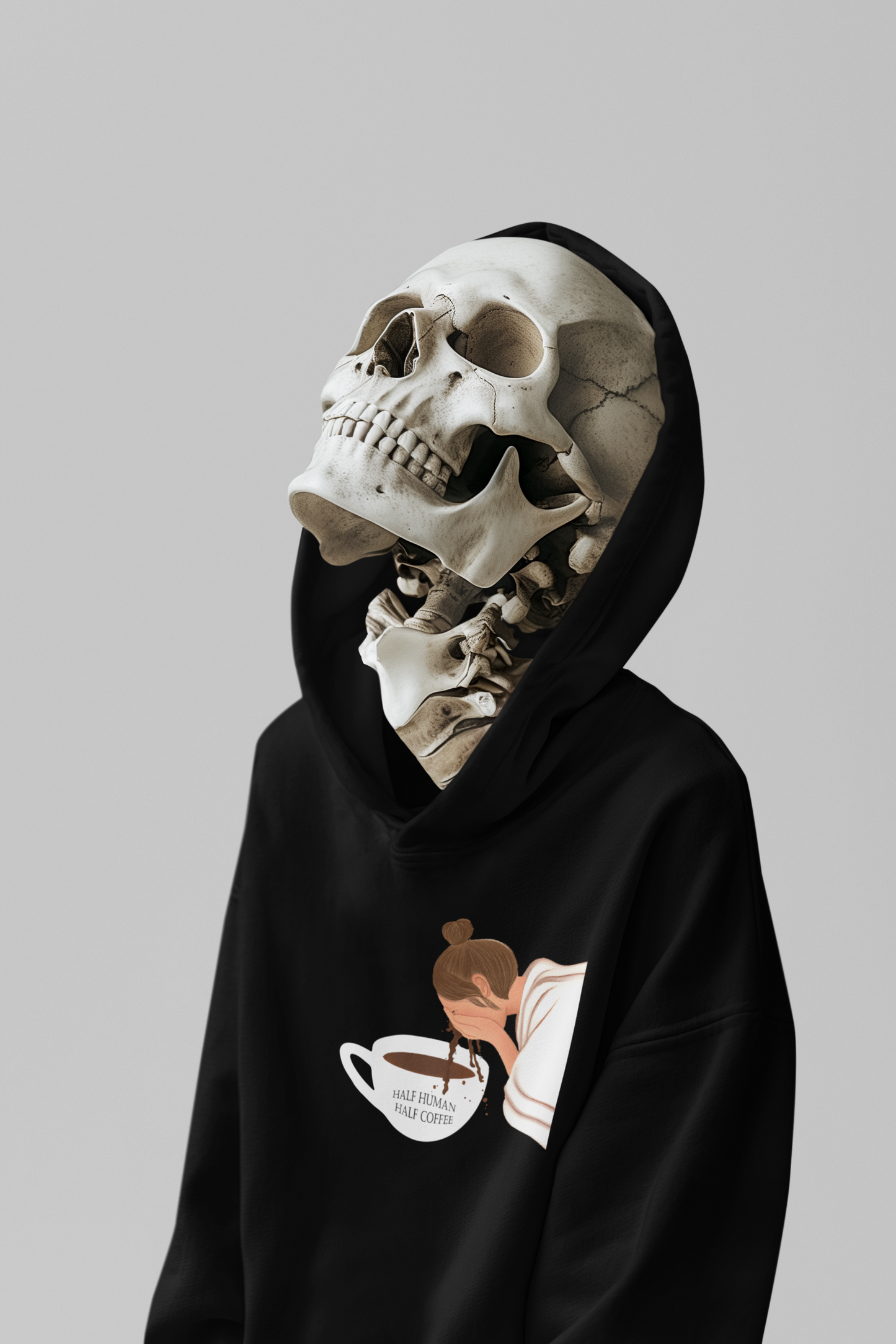 Classic Hoodie Half Human Half Coffee