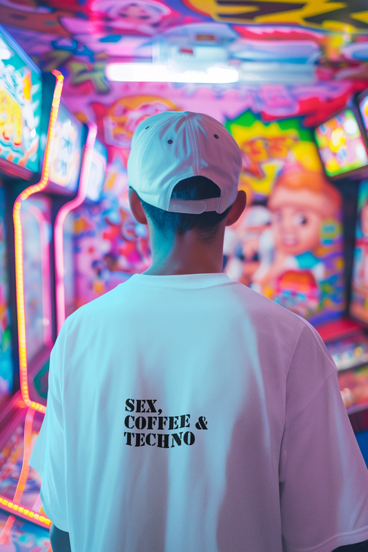 Oversized Shirt - Sex, Coffee, Techno